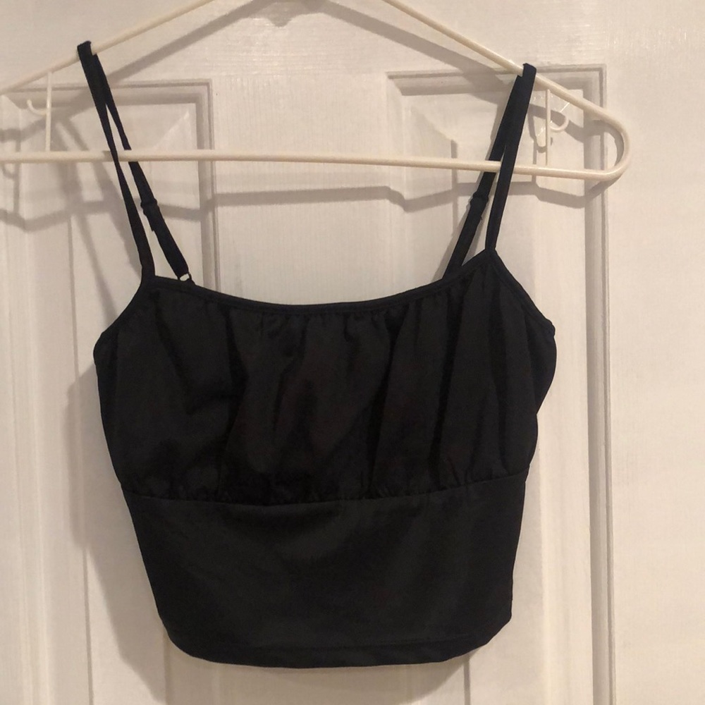 Black Satin feel Tank Top